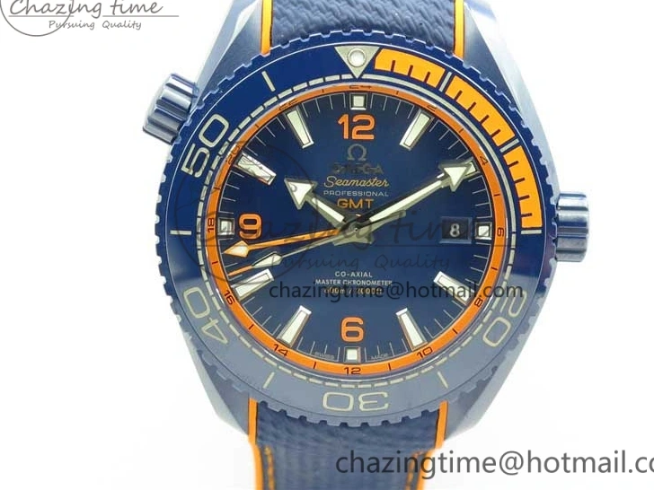 0316 Planet Ocean 45.5mm Big Blue Real Ceramic VSF 1:1 Best Edition on Blue Rubber Strap A8906 Super Clone Unique 7896